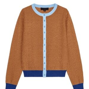 Zara Brown Cardigan with Blue Trim